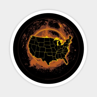 America Total Solar Eclipse April 8 2024 USA Map Totality Magnet